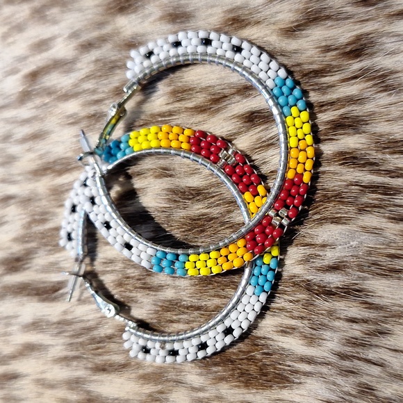 Western beaded earrings - Picture 2 of 2